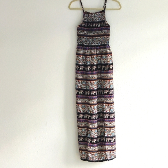 NWT Boho Maxi Dress Slit Small Elastic Chest - Picture 2 of 7